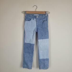 Abercrombie Kids Jeans Girls 5/6 Long Blue Denim High Rise Straight Patchwork